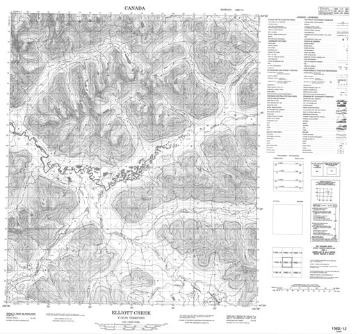 Elliott Creek Topographic map 106D12 at 1:50,000 Scale