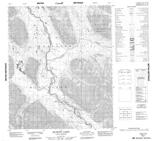 Quartet Lakes Topographic map 106E01 at 1:50,000 Scale