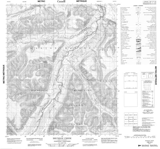 Brunson Creek Topographic map 106H02 at 1:50,000 Scale