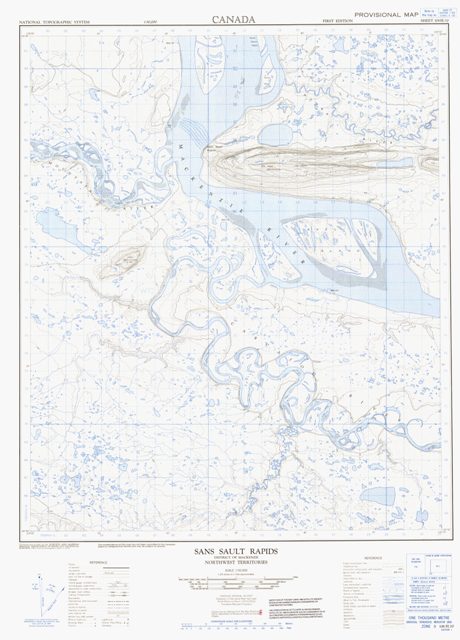 Sans Sault Rapids Topographic map 106H10 at 1:50,000 Scale