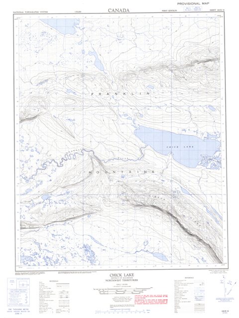 Chick Lake Topographic map 106H16 at 1:50,000 Scale