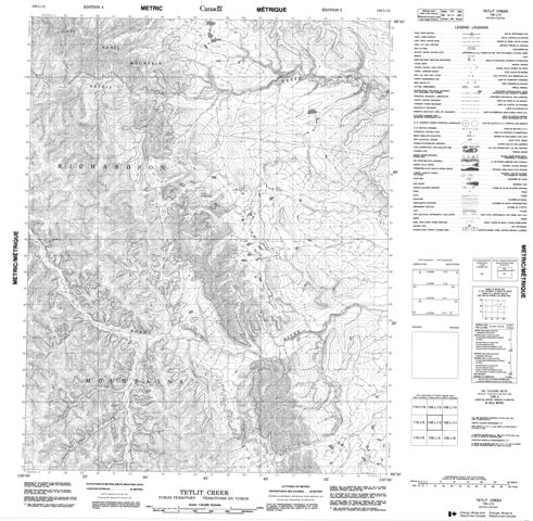 Tetlit Creek Topographic map 106L12 at 1:50,000 Scale
