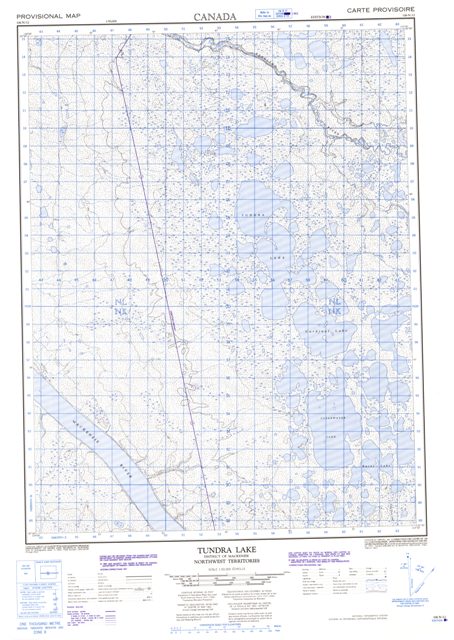 Tundra Lake Topographic map 106N12 at 1:50,000 Scale