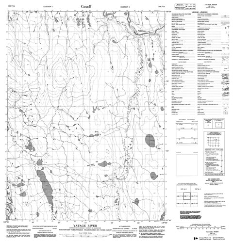 Yatage River Topographic map 106P14 at 1:50,000 Scale