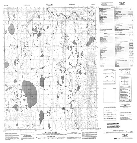Raven Lake Topographic map 106P16 at 1:50,000 Scale