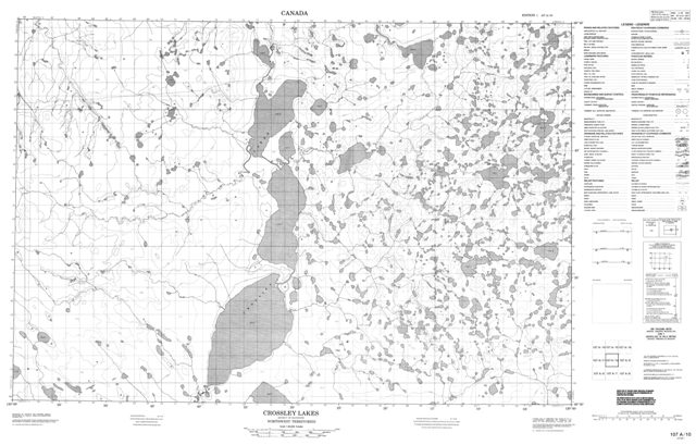 Crossley Lakes Topographic map 107A10 at 1:50,000 Scale