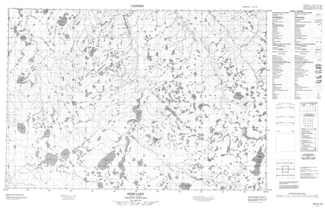 Shim Lake Topographic map 107A15 at 1:50,000 Scale