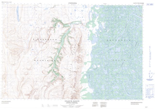 Aklavik Range Topographic map 107B04 at 1:50,000 Scale