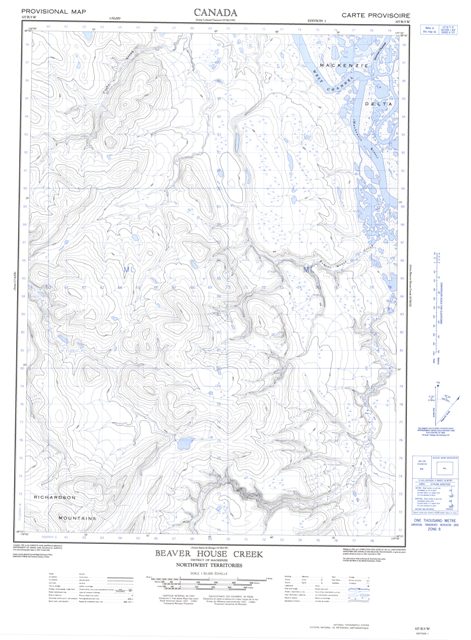 Beaver House Creek Topographic map 107B05W at 1:50,000 Scale
