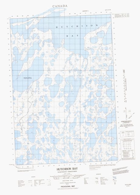 Hutchison Bay Topographic map 107C09E at 1:50,000 Scale