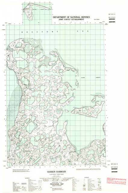 Hansen Harbour Topographic map 107C11E at 1:50,000 Scale