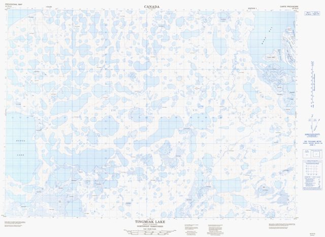 Tingmiak Lake Topographic map 107D10 at 1:50,000 Scale