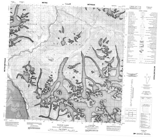Range Lake Topographic map 114P13 at 1:50,000 Scale