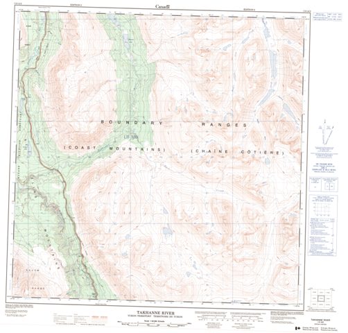 Takhanne River Topographic map 115A02 at 1:50,000 Scale