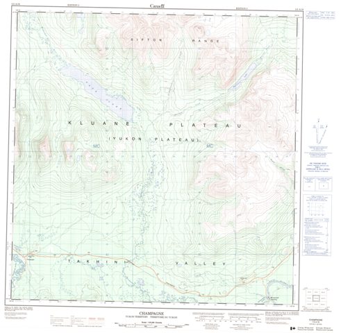 Champagne Topographic map 115A16 at 1:50,000 Scale