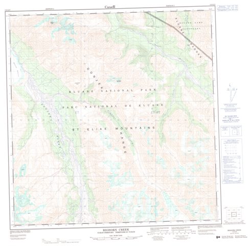 Bighorn Creek Topographic map 115G03 at 1:50,000 Scale
