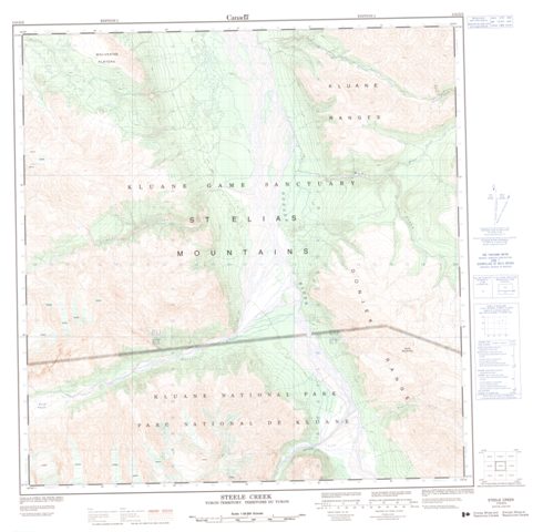 Steele Creek Topographic map 115G05 at 1:50,000 Scale