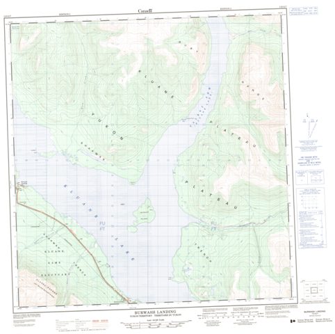 Burwash Landing Topographic map 115G07 at 1:50,000 Scale