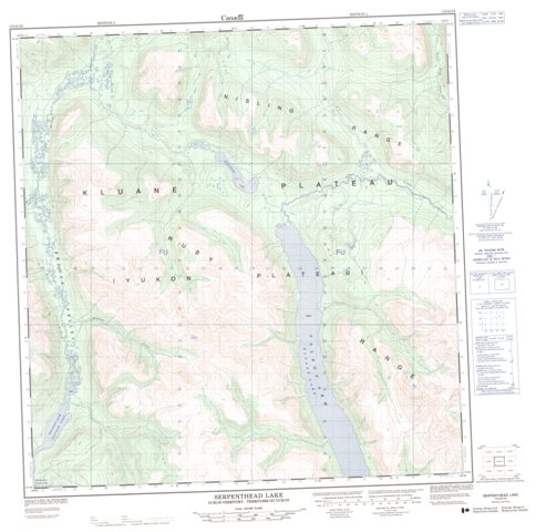 Serpenthead Lake Topographic map 115G10 at 1:50,000 Scale
