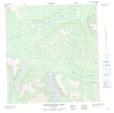 Toshingermann Lakes Topographic map 115G14 at 1:50,000 Scale