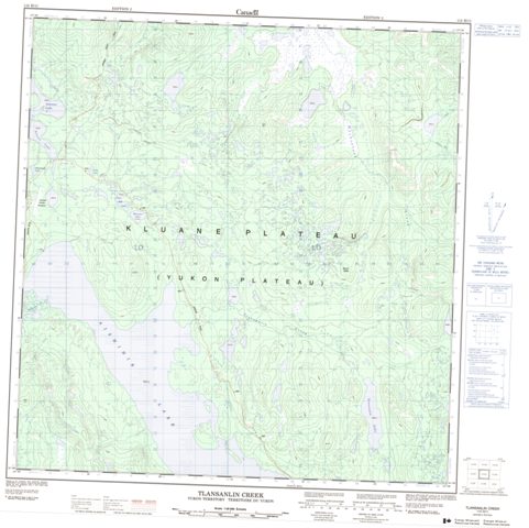 Tlansanlin Creek Topographic map 115H11 at 1:50,000 Scale