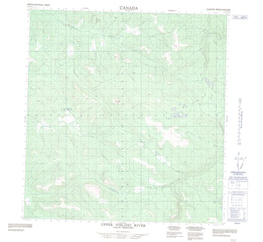 Upper Nisling River Topographic map 115H15 at 1:50,000 Scale