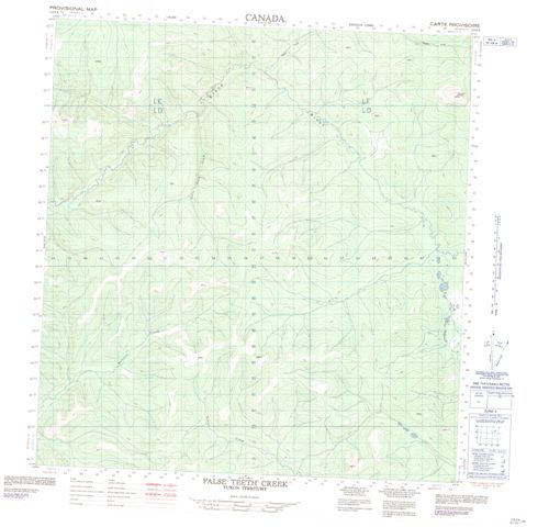 False Teeth Creek Topographic map 115I04 at 1:50,000 Scale