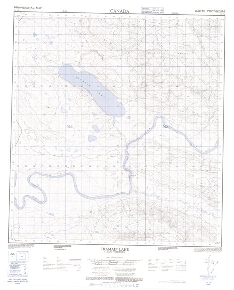 Diamain Lake Topographic map 115I16 at 1:50,000 Scale