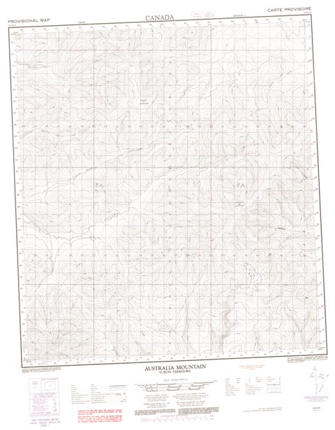Australia Mountain Topographic map 115O09 at 1:50,000 Scale