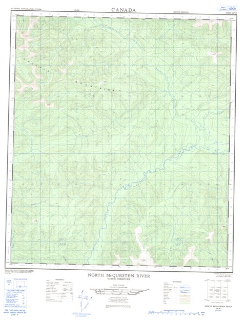 North Mcquesten River Topographic map 116A01 at 1:50,000 Scale