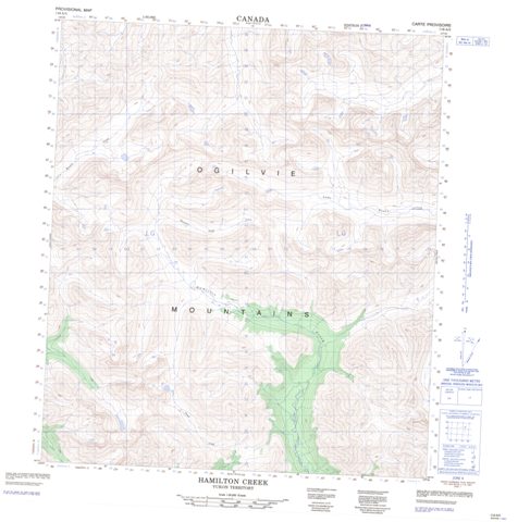Hamilton Creek Topographic map 116A05 at 1:50,000 Scale