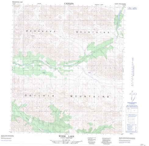 Worm Lake Topographic map 116A08 at 1:50,000 Scale