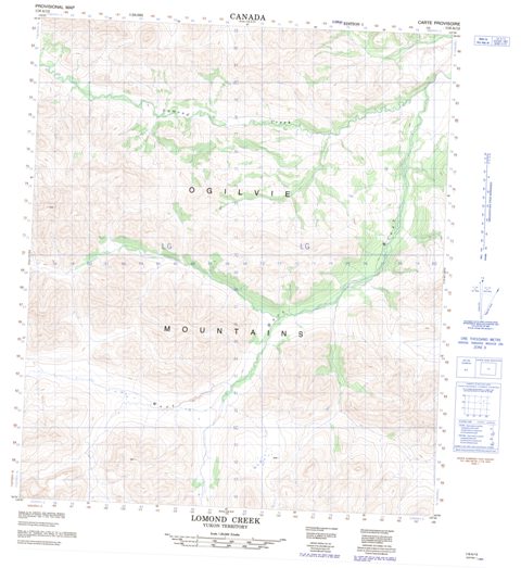 Lomond Creek Topographic map 116A12 at 1:50,000 Scale