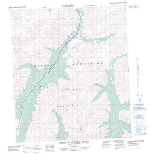Upper Klondike River Topographic map 116B08 at 1:50,000 Scale