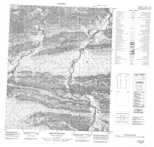 Mount Bunoz Topographic map 116H06 at 1:50,000 Scale
