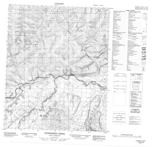 Enterprise Creek Topographic map 116H14 at 1:50,000 Scale
