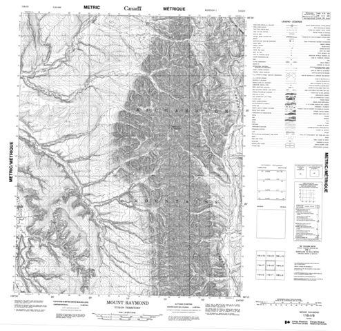 Mount Raymond Topographic map 116I08 at 1:50,000 Scale
