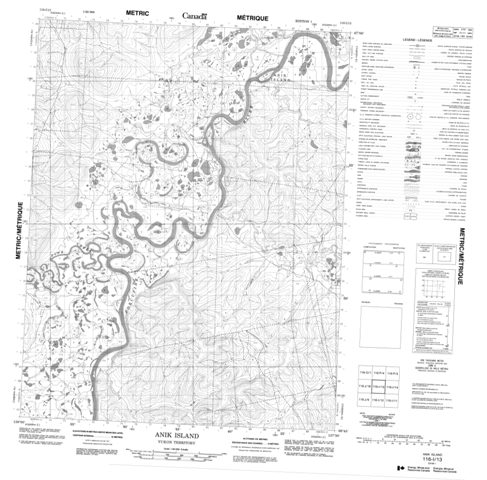 Anik Island Topographic map 116I13 at 1:50,000 Scale