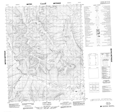 Cody Hill Topographic map 116J10 at 1:50,000 Scale