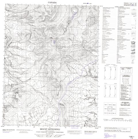 Mount Sittichinli Topographic map 116P01 at 1:50,000 Scale