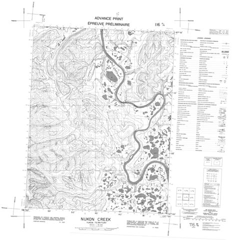 Nukon Creek Topographic map 116P04 at 1:50,000 Scale