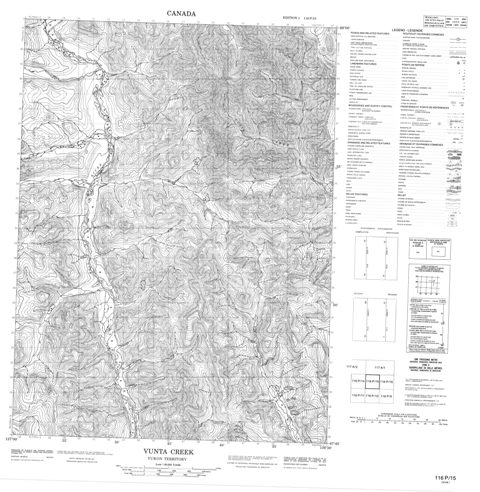 Vunta Creek Topographic map 116P15 at 1:50,000 Scale