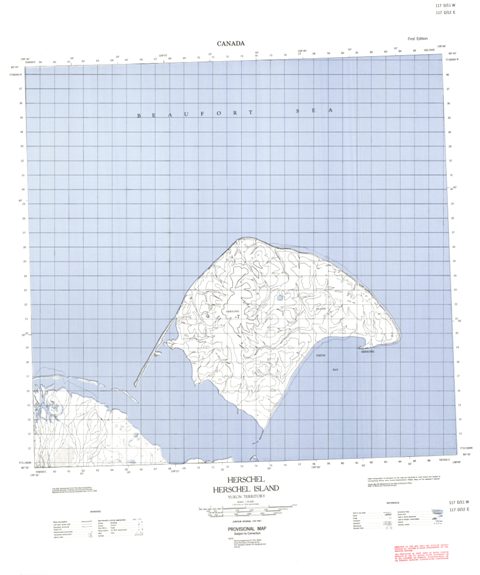 Herschel Island Topographic map 117D12E at 1:50,000 Scale