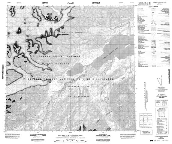 Clements Markham River Topographic map 120F11 at 1:50,000 Scale